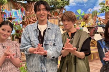 Snow Man・目黒蓮＆向井康二、今田美桜＆福本莉子と仲良く“トリリオンポーズ”を披露