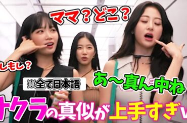 【LE SSERAFIM】日本語でサクラの電話を完コピするチェウォンとユンジンｗ【日本語字幕】