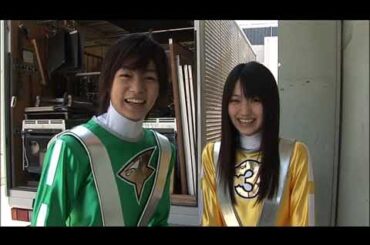 炎神戦隊ゴーオンジャー THE MOVIE メイキング　ゴーオンイエロー、ゴーオングリーン　マスクオフ