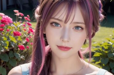 AI美女 - №59「虹色の髪の美少女」