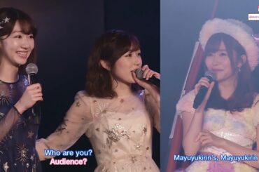 Mayuyu, Yukirin, and Sasshi MC cut. Mayuki and a fan (Watanabe Mayu Graduation Performance)