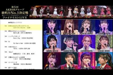AKB48グループ歌唱力No.1決定戦 第5回 ファイナリストLIVE 暫定セットリスト