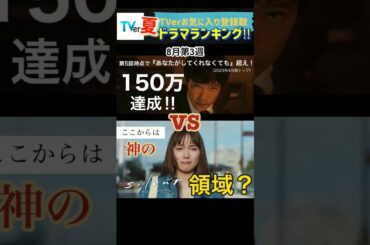 【VIVANT】あとは『silent』の記録だけ⁉︎『最高の教師』は本当に最高‼︎◇ TVerお気に入り登録数 夏ドラマランキング 《神の領域 編》