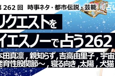 【262回目】イエスノーでリクエストを占うコーナー……本田真凛、親知らず、吉高由里子、宇宙人会話、発育性股関節形成不全、矯正、寝る向き、太陽人工物、犬猫【占い】（2023/8/14撮影）