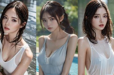 AI美女7 - №14「雨でびしょ濡れの少女達♡」SP