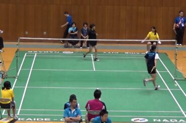 2015年IH バドミントン 女子 シングルス 1回戦 福島里彩（富山国際大付 富山）vs 守屋美紅（厚木東 神奈川）