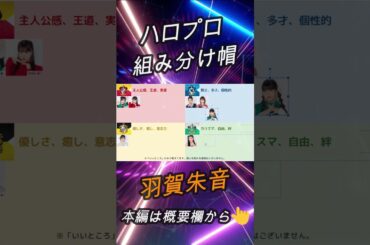 【ハロメン組み分け帽】 モーニング娘。'23 羽賀朱音  #shorts