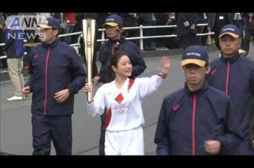 女優・石原さとみさんら走る　聖火リレーリハーサル(20/02/15)