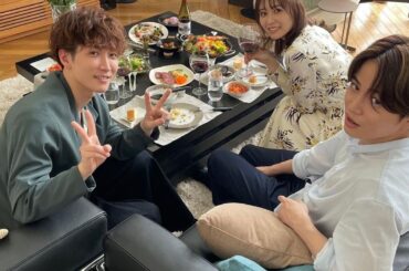 Sexy Zone・菊池風磨、長濱ねる&Snow Man・渡辺翔太と仲良く会食「ウソ婚」和気あいあいで可愛い3人
