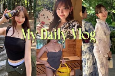 【日常vlog】夏の終わりの記録🧳BBQ | サウナ| 九州旅|キャンプ|浴衣