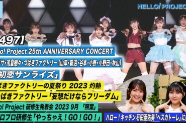 【ハロ！ステ#497】つばきファクトリー 「初恋サンライズ」「 妄想だけならフリーダム」ハロプロ研修生「やっちゃえ！GO！GO！」 ハロー！キッチン 石田亜佑美 MC:小野瑞歩＆岡村美波