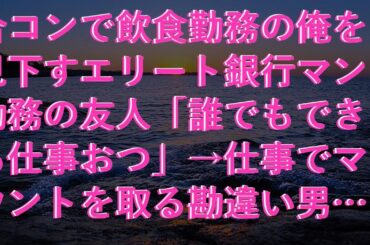 【スカッとする話】 合コンで飲食勤務の俺を見下すエリート銀行マン勤務の友人「誰でもできる仕事おつ」→仕事でマウントを取る勘違い男にある事実を教えてあげた結果…