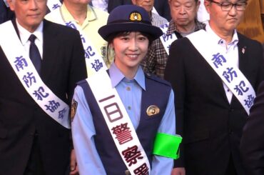 虎谷温子アナ 一日署長  道頓堀をパレード  2023.10  読売テレビ/すまたん/女子アナウンサー/