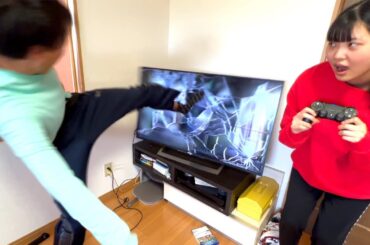 妹のゲーム中に兄が発狂してテレビ潰してみた。さすがにこれは許せない