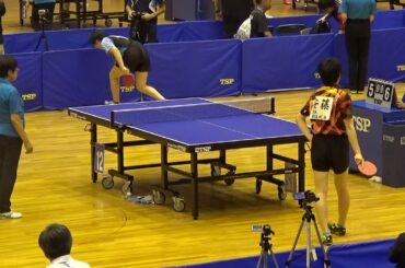 2015年IH 卓球 女子 シングルス 1回戦 安藤優奈（鹿児島城西）vs 松田未咲（済美）