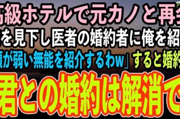 【感動する話】医学部受験を辞退した理由を知らずに俺を振った元カノと高級ホテルで再会。医者の婚約者に俺を紹介する元カノ「頭が弱い無能を紹介するわw」→直後、婚約者「君との婚約は解消で」【スカッと朗読】