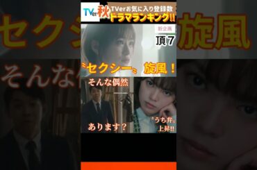 【11月第3週】『うちの弁護士は手がかかる』が首位に迫る⁉︎『すき花』には珍客あり？◇ TVerお気に入り登録数 秋ドラマランキング ➕視聴率も！