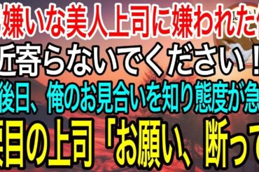 【感動】出向先企業で男嫌いな美人上司に嫌われた俺→後日、俺のお見合いを知った途端、態度が急変「そのお見合い…断って」俺「え？」【泣ける話】【良い話】