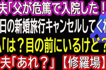 【スカッとする話】夫｢父が危篤で入院した！今日の新婚旅行キャンセルしてくれ｣私「は？目の前にいるけど？」夫「あれ？」【修羅場】