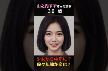 【変化】えっ？山之内すずさん似の美女が少女から中年にだんだん？#shorts