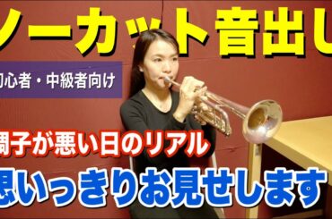 【トランペット】初心者・中級者向け / ノーカット音出し大公開！（調子を良くするための練習法）ロングトーン・リップスラー等