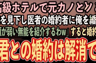 【感動する話】医学部受験を辞退した理由を知らずに俺を振った元カノと高級ホテルで再会。医者の婚約者に俺を紹介する元カノ「頭が弱い無能を紹介するわw」→直後、婚約者「君との婚約は解消で」【スカッと朗読】
