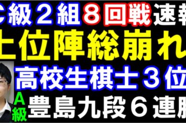 C級2組8回戦＆A級順位戦速報　上位陣総崩れで高校生棋士・藤本四段急浮上！豊島九段全勝なるか？佐々木大地七段ピンチ