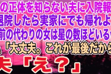 【スカッとする話】私の正体を知らない夫に入院報告「退院したら実家にでも帰れよwお前の代わりの女はどいるw」私「大丈夫。これが最後だから」夫「え？」【修羅場】