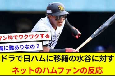 現ドラで日ハムに移籍の水谷に対するネットのハムファンの反応【5ch反応】