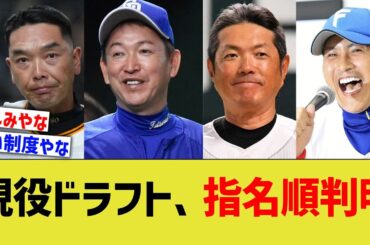 12球団現役ドラフト、指名順判明【なんJ プロ野球反応】