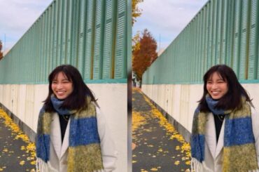 新着- 岡崎紗絵とお散歩デート？冬の寒空に映える彼女感満載スマイルで心もホカホカ