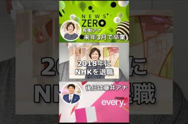 【卒業】有働由美子アナ『news zero』卒業へ、後任は『news every.』藤井貴彦アナ