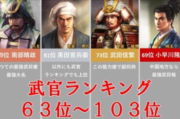 【戦国立志伝】63-103位 武官ランキング【信長の野望】