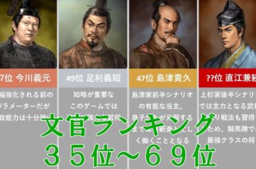 【革新】35-69位 文官ランキング【信長の野望】