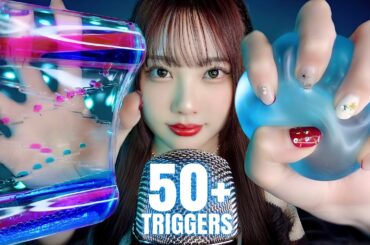 【ASMR】タッピング＆オノマトペで眠る😪50種類＋の音(囁き声,マウスサウンド,咀嚼音,お客様からのプレゼント！)