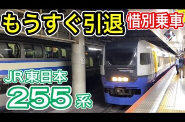 【もうすぐ引退】 JR東日本 255系 惜別乗車 (特急しおさい1号) Boso View Express 東京から千葉 総武線 九州から遠征乗車 房総ビューエクスプレス 【定期運用撤退】