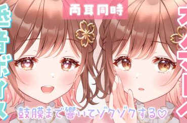 【ASMR】低音＆2人でゾクゾクが倍に...!両耳からの低音オノマトペ囁き[Whispering onomatopoeia in a low voice from both ears.]