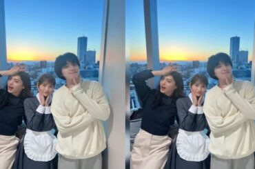 新着- 井手上漠、美しすぎる夕焼け空をバックに。「セレブ男子は手に負えません」若月佑美らとの仲良しスリーショットを披露