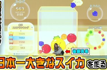 【巨大スイカ誕生⁉︎】後藤真希が特大モニターでスイカゲームした結果...