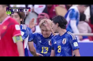 【速報】日本が再度勝ち越し！中村敬斗のゴラッソが飛び出した！！｜AFCアジアカップ 日本×ベトナム