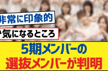 【乃木坂46】5期メンバーの選抜メンバーが判明【乃木坂工事中・乃木坂46・乃木坂配信中】