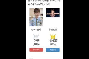 佐々木美玲と与田祐希はどっちがかわいいでしょう？【投票結果】 #Shorts