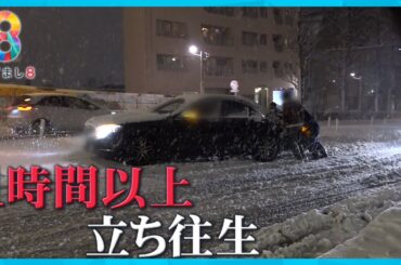 【混乱続く】都心を襲った積雪8㎝ 通行止め・立ち往生…慣れない雪に翻弄される人々【めざまし８ニュース】