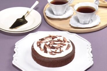 【3分クッキング公式】マーブル模様のガトーショコラ