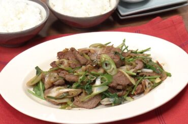 【3分クッキング公式】ラムのねぎパクチー炒め