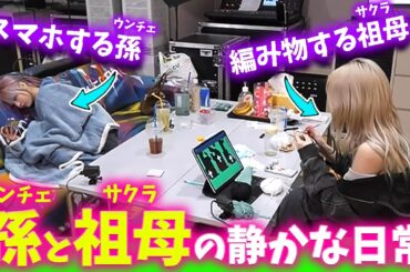 【LE SSERAFIM】カズハが腹筋をバキバキにする裏で、まったりしているサクラとウンチェの対比が面白い【日本語字幕】