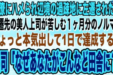 【感動する話🌟】同僚にハメられ辺境の過疎地の支店に左遷された俺。左遷先で美人上司の１ヶ月分の仕事をたった1日で終わらせ1億円の契約を獲得すると「なぜあなたがこんなど田舎に？」→実は…朗読泣ける話いい話