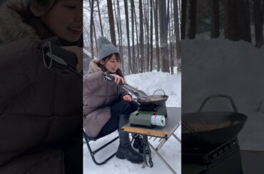 雪の中で作るステーキは最高!!　Best steak in the snow　 #shorts #cooking #camping #asmr #easelartstudio