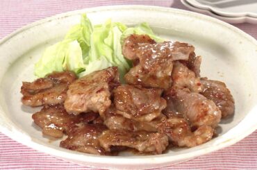 【3分クッキング公式】豚もも肉の甘辛焼き　レンチン春キャベツ添え