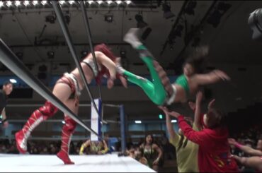 【スターダム】舞華が葉月をパワーボムで場外へ投げる！岩谷＆羽南＆飯田＆葉月＆弓月 vs 舞華＆白川＆月山＆ジーナ＆HANAKO イリミネーションマッチ！-2.14後楽園ホール大会-【STARDOM】